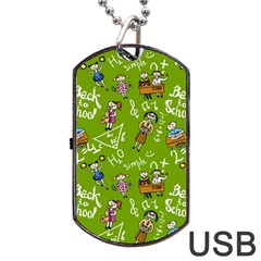 Seamless Pattern With Kids Dog Tag Usb Flash (two Sides) by Bedest