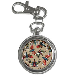 Tattoos Colorful Seamless Pattern Key Chain Watches by Bedest