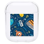 Seamless Pattern Vector Submarine With Sea Animals Cartoon Hard PC AirPods 1/2 Case Front