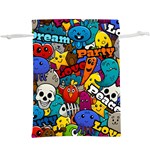 Graffiti Characters Seamless Pattern Lightweight Drawstring Pouch (XL) Front