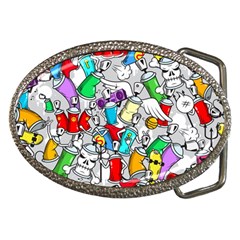 Graffity Characters Seamless Pattern Art Belt Buckles by Bedest