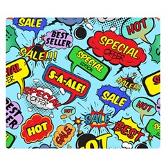 Comic Bubbles Seamless Pattern Premium Plush Fleece Blanket (small) by Bedest