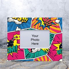 Comic Colorful Seamless Pattern White Tabletop Photo Frame 4 x6  by Bedest