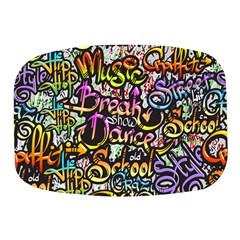 Graffiti Word Seamless Pattern Mini Square Pill Box by Bedest