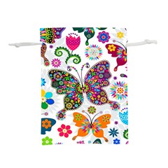 Butterflies Abstract Colorful Floral Flowers Vector Lightweight Drawstring Pouch (s) by Pakjumat