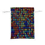 Geometric Colorful Square Rectangle Lightweight Drawstring Pouch (S) Back