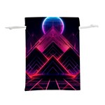 Synthwave City Retrowave Wave Lightweight Drawstring Pouch (S) Front