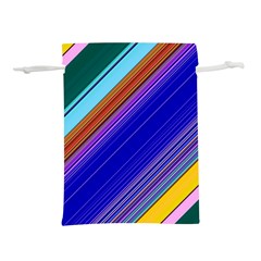 Color Lines Slanting Green Blue Lightweight Drawstring Pouch (s) by Pakjumat