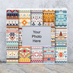 Pattern Texture Multi Colored Variation White Wall Photo Frame 5  X 7  by Pakjumat