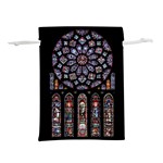 Chartres Cathedral Notre Dame De Paris Stained Glass Lightweight Drawstring Pouch (S) Back