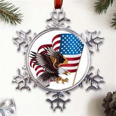 American Eagle Clip Art Metal Large Snowflake Ornament by Maspions