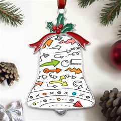 Desktop Pattern Art Graphic Design Metal Holly Leaf Bell Ornament by Hannah976