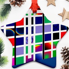 Color Graffiti Pattern Geometric Star Ornament (two Sides) by Hannah976
