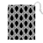 Pattern Beetle Insect Black Grey Drawstring Pouch (4XL) Front