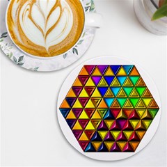 Cube Diced Tile Background Image Uv Print Round Tile Coaster by Hannah976