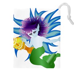 Mermaid Fantasy Undersea Merman Drawstring Pouch (4xl) by Sarkoni