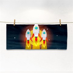 Rocket Take Off Missiles Cosmos Hand Towel by Sarkoni