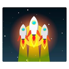 Rocket Take Off Missiles Cosmos Premium Plush Fleece Blanket (small) by Sarkoni