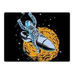 Astronaut Planet Space Science Two Sides Premium Plush Fleece Blanket (Mini) 35 x27  Blanket Back