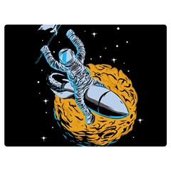 Astronaut Planet Space Science Premium Plush Fleece Blanket (extra Small) by Sarkoni