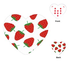 Seamless Pattern Fresh Strawberry Playing Cards Single Design (heart) by Sarkoni