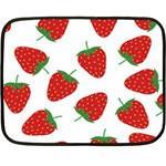 Seamless Pattern Fresh Strawberry Fleece Blanket (Mini) 35 x27  Blanket