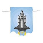 Rocket Shuttle Spaceship Science Lightweight Drawstring Pouch (M) Front