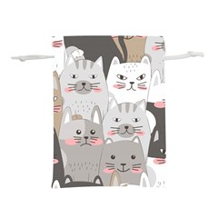 Cute Cats Seamless Pattern Lightweight Drawstring Pouch (m) by Sarkoni