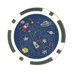 Cat Cosmos Cosmonaut Rocket Poker Chip Card Guard (10 Pack) by Grandong