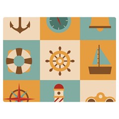 Nautical Elements Collection Premium Plush Fleece Blanket (extra Small) by Grandong