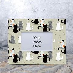 Cute Cat Seamless Pattern White Tabletop Photo Frame 4 x6  by Apen