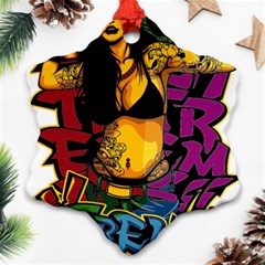 Xtreme Skateboard Graffiti Snowflake Ornament (two Sides) by Sarkoni