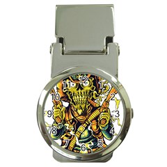 Cowboy Skeleton With Gun Illustration Money Clip Watches by Sarkoni