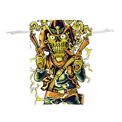 Cowboy Skeleton With Gun Illustration Lightweight Drawstring Pouch (l) by Sarkoni