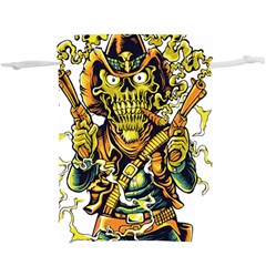 Cowboy Skeleton With Gun Illustration Lightweight Drawstring Pouch (xl) by Sarkoni