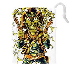 Cowboy Skeleton With Gun Illustration Drawstring Pouch (4xl) by Sarkoni