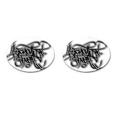 Hip Hop Music Drawing Art Graffiti Cufflinks (oval) by Sarkoni