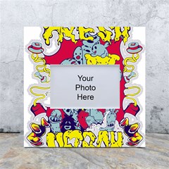 Fresh Urban Cartoon Monster Illustration Cartoon Character Text White Box Photo Frame 4  X 6  by Sarkoni