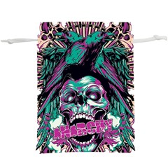 Anarchy Skull And Birds Lightweight Drawstring Pouch (xl) by Sarkoni