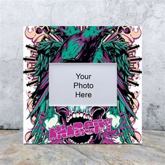 Anarchy Skull And Birds White Box Photo Frame 4  X 6  by Sarkoni