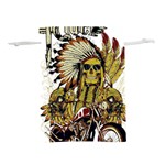 Motorcycle And Skull Cruiser Native American Lightweight Drawstring Pouch (M) Back