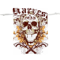 Harvest Of Fear Logo Illustration Skull Pistol Lightweight Drawstring Pouch (xl) by Sarkoni