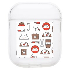 Vector Thin Line Art Vet Seamless Pattern Soft Tpu Airpods 1/2 Case by Bedest