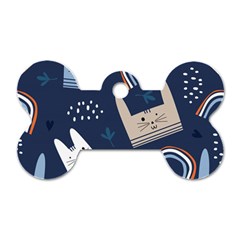 Colorful Cute Cats Seamless Pattern Dog Tag Bone (one Side) by Bedest