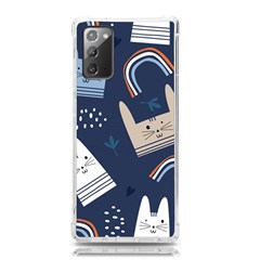 Colorful Cute Cats Seamless Pattern Samsung Galaxy Note 20 Tpu Uv Case by Bedest