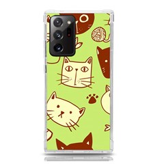 Cute Hand Drawn Cat Seamless Pattern Samsung Galaxy Note 20 Ultra Tpu Uv Case by Bedest
