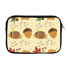 Leaves Foliage Acorns Barrel Apple Macbook Pro 17  Zipper Case by Apen