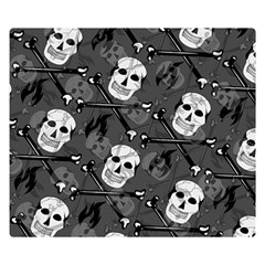 Skull Skeleton Pattern Texture Premium Plush Fleece Blanket (small) by Apen