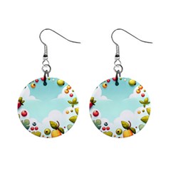 Fruits Sweet Papaya Orange Pattern Mini Button Earrings by Ravend