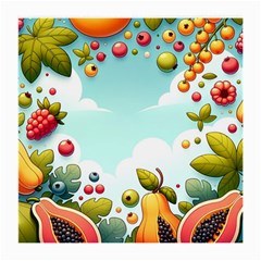 Fruits Sweet Papaya Orange Pattern Medium Glasses Cloth by Ravend